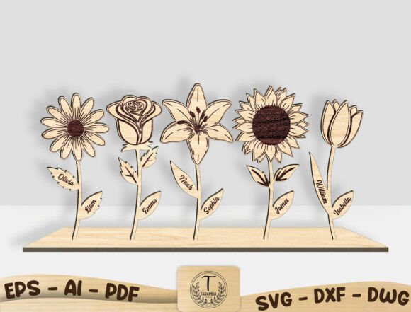 Birth Month Flower Stand with Names SVG Review