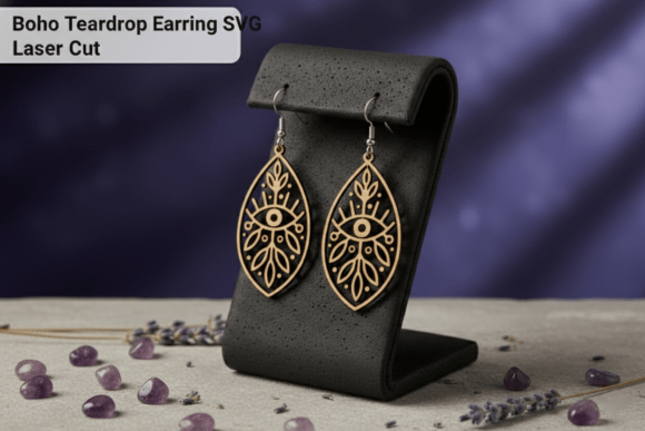 Boho Teardrop Earring SVG Laser Cut Fil for Other Jewelry