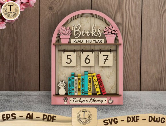 Books Read This Year Reading Tracker SVG: Laser Cutting Home Decor