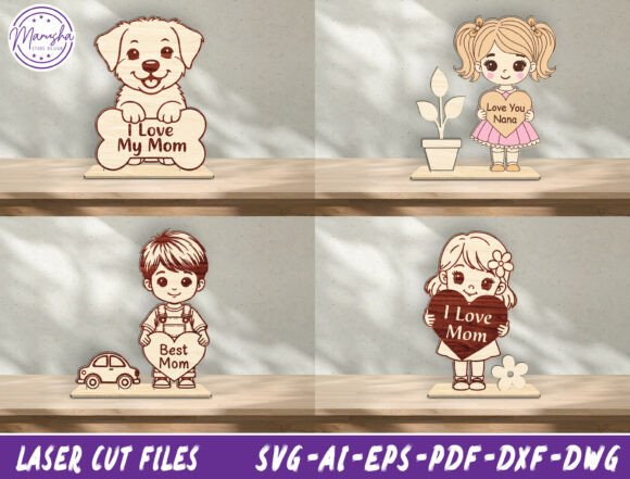 Cute Children Sign Laser Cut File Bundle for Home Decor