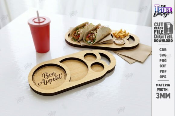 Fast Food Serving Tray Laser Cut CNC for Art Amp Branding