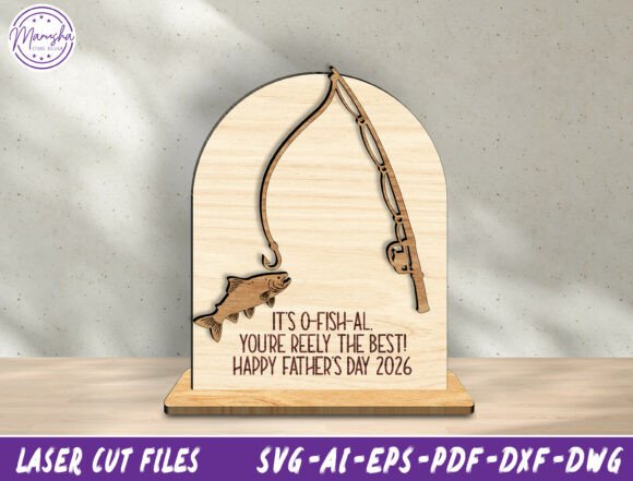 Fishing Father’s Day SVG for Laser Cutting and Branding