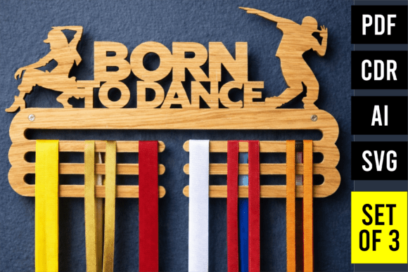 Hip Hop Dance Medal Holder SVG Bundle for Laser Cutting and Wall Decor