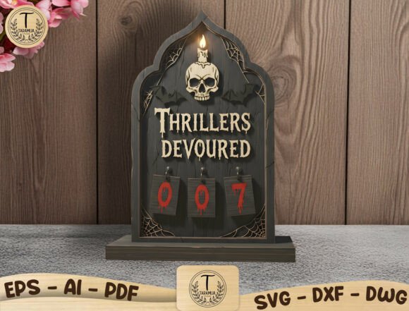 Horror Reading Tracker Laser Cut File for Home Decor