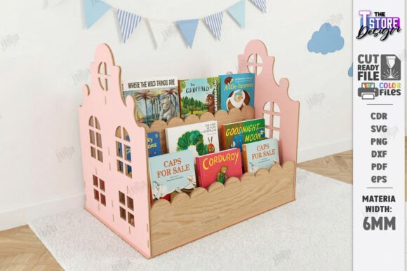 Kids Bookshelf Laser Cut Nursery Decor