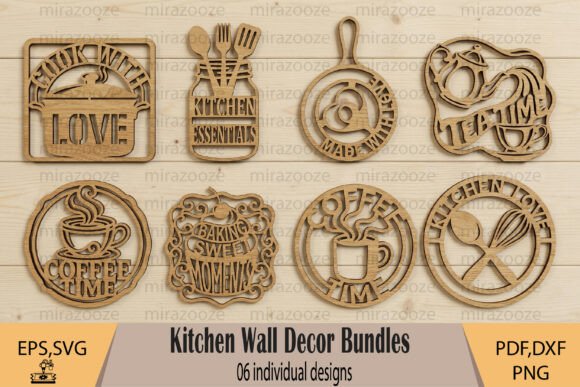 Kitchen Wall Decor Bundles for Laser Cutting Projects