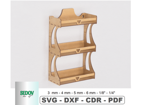 Laser Cut 3 Tier Wall Shelf