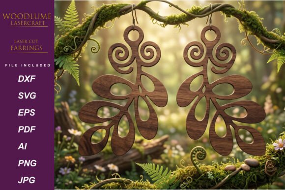 Leaf Earrings Laser Cut SVG for Modern Branding