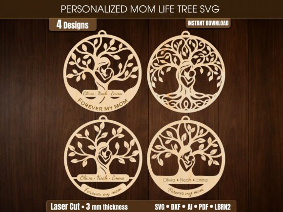 Mom Life Tree SVG Laser Cutting for Mother S Day