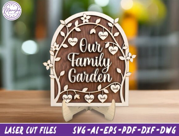 Personalized Family Garden Sign SVG for Laser Cutting and Home Decor