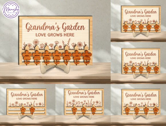 Personalized Grandma s Garden Sign SVG for Laser Cutting and Mother S Day