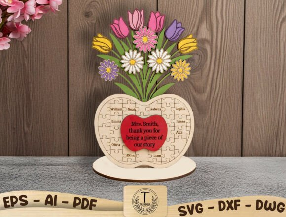 Personalized Teacher Jigsaw Puzzle Svg: Laser Cutting and Home Decor