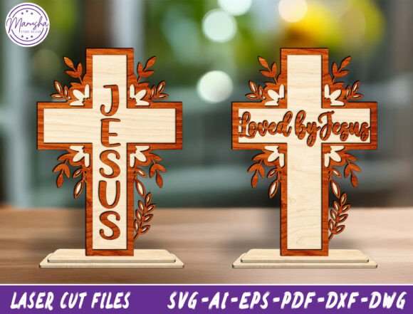 Religious Cross Laser Cut SVG Bundle for Home Decor Branding