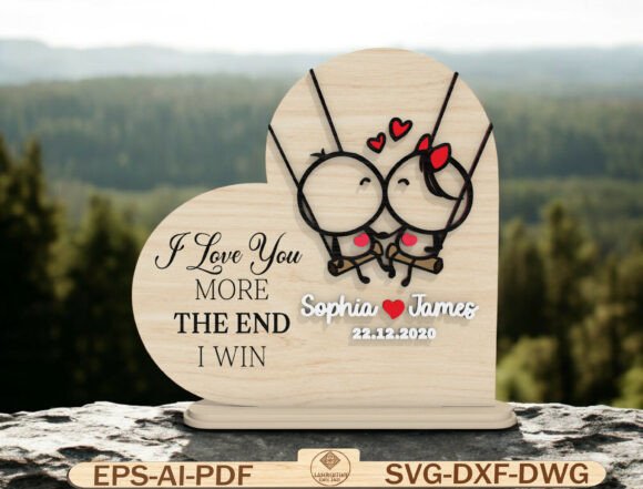 Romantic Heart Wooden Decor Laser Cut
