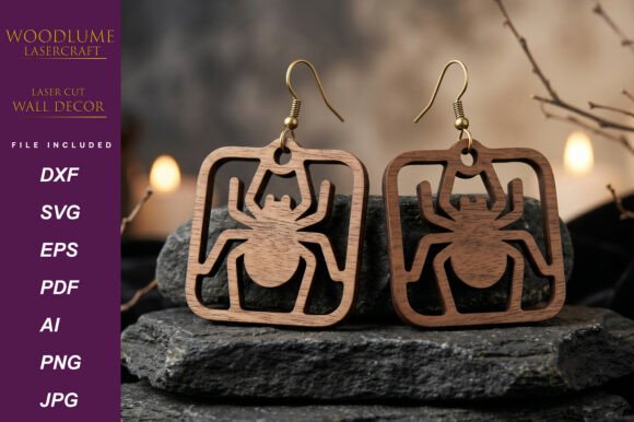Spider Earrings Laser Cut SVG