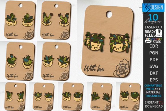 Succulent Stud Earrings Laser Cutting Review