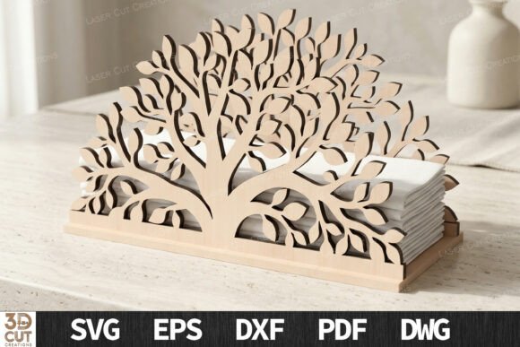 Tree Napkin Holder SVG: Laser Cutting & Home Decor
