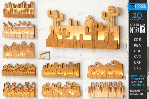 Wall Jewelry Organizer Laser Cut Bundle for Wall Decor